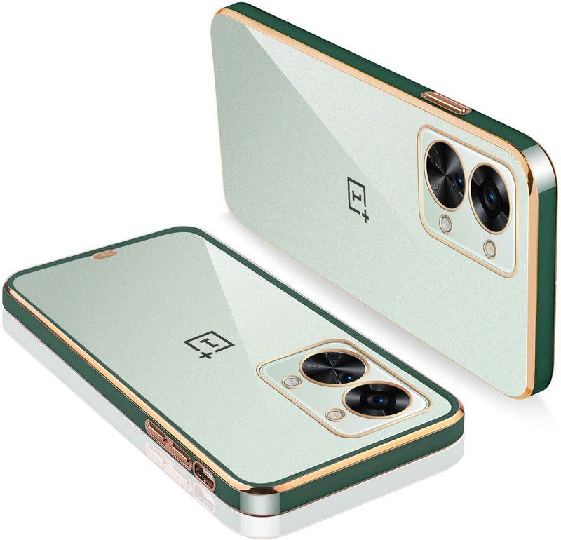 KARWAN Back Cover for OnePlus Nord 2T 5G  (Green, Gold, Transparent, Shock Proof, Silicon, Pack of: 1)