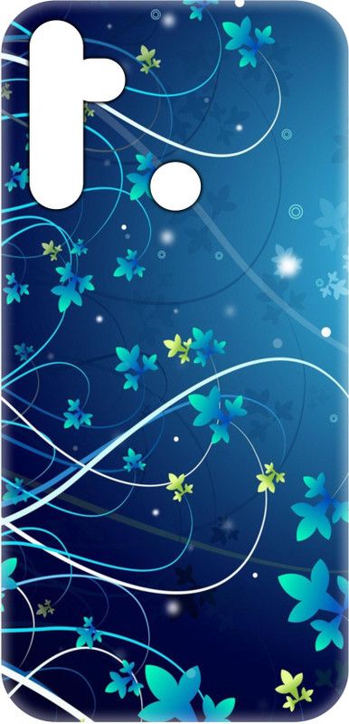 Smutty Back Cover for Realme 5, RMX1911 - Blue Floral Print  (Multicolor, Hard Case, Pack of: 1)