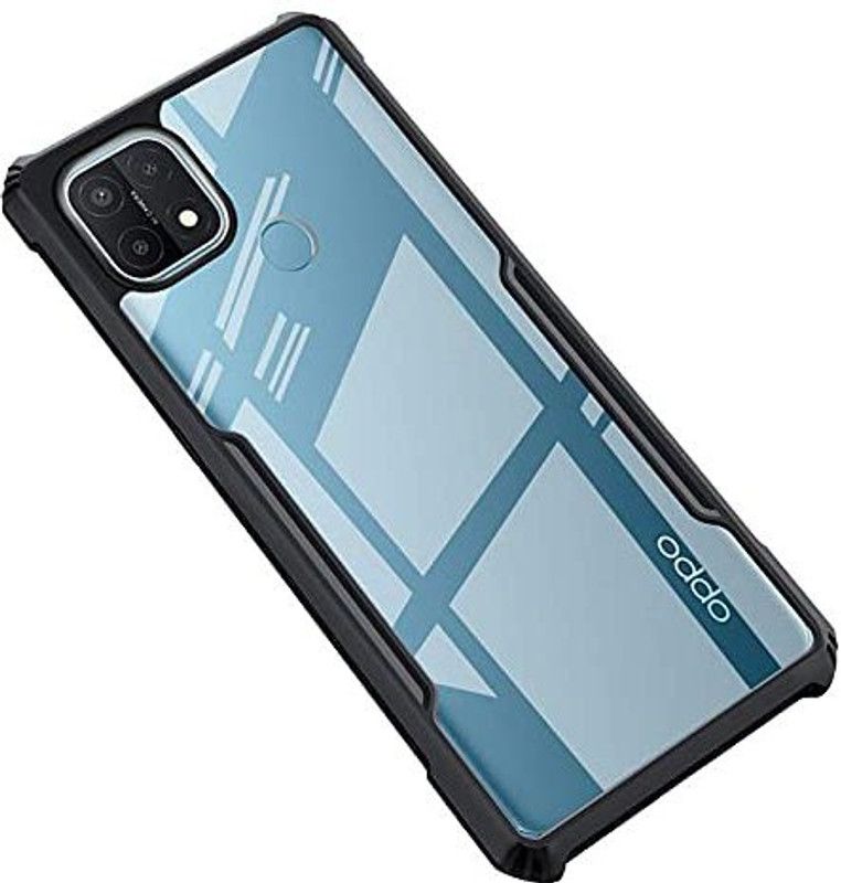 Zybux Back Cover for Oppo A15, Acrylic Transparent Eagle Cover for Oppo A15  (Black, Shock Proof, Silicon, Pack of: 1)