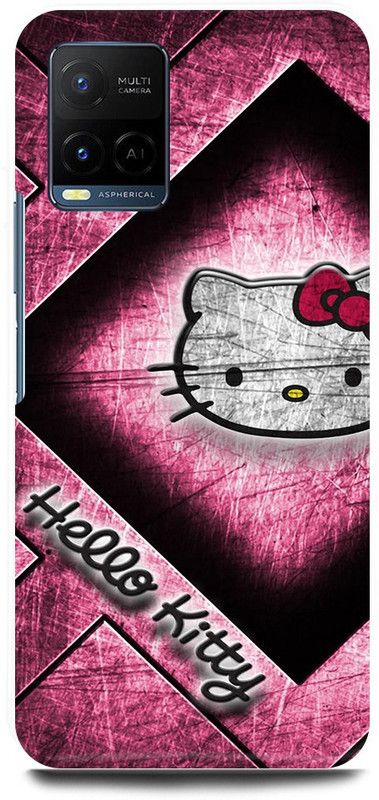 play fast Back Cover for Vivo Y21E HELLO, KITTY, BACK, COVER  (Pink, Hard Case, Pack of: 1)