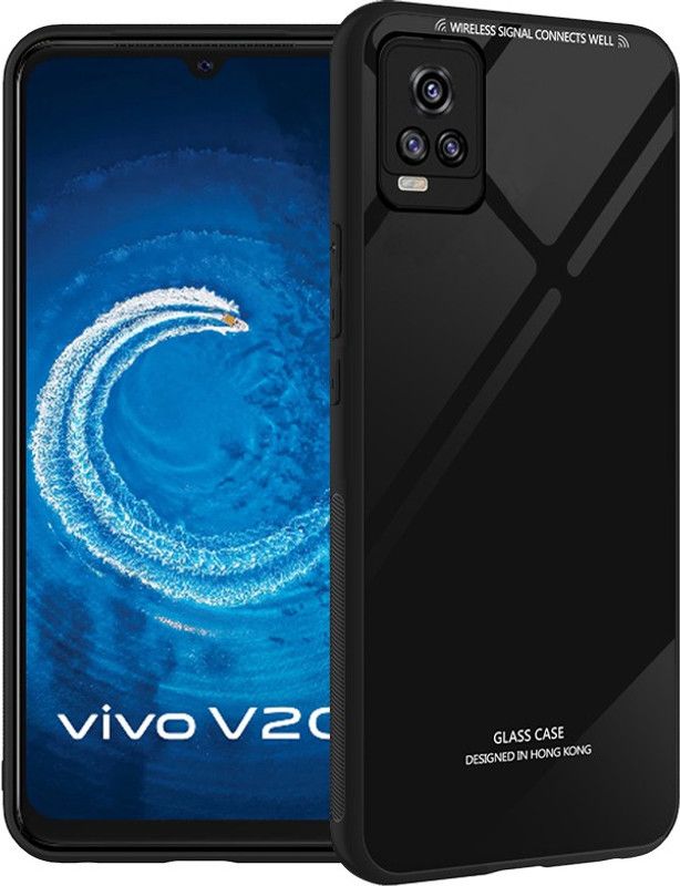 Wowcase Back Cover for Vivo V20  (Black, Grip Case, Pack of: 1)