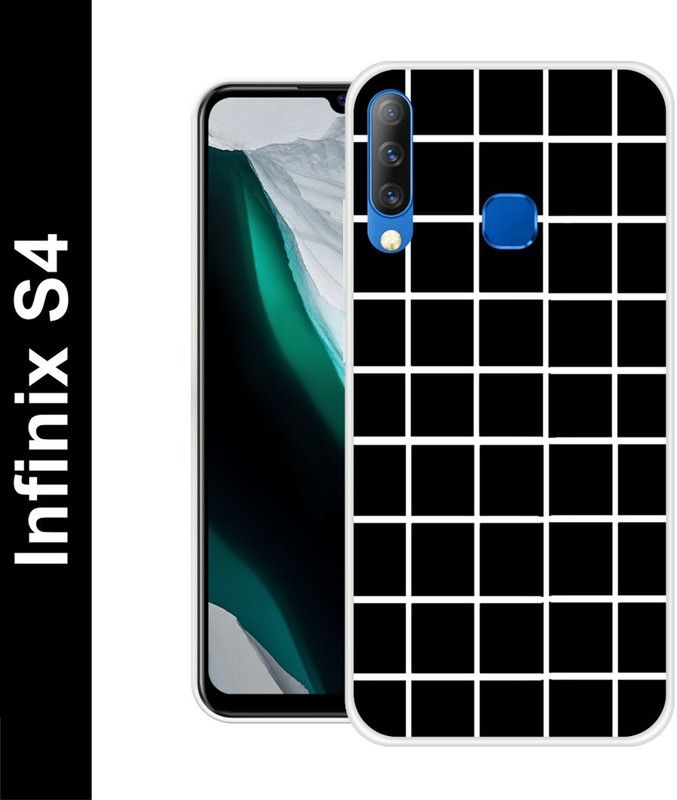 Artage Back Cover for Infinix S4  (Black, White, Silicon, Pack of: 1)