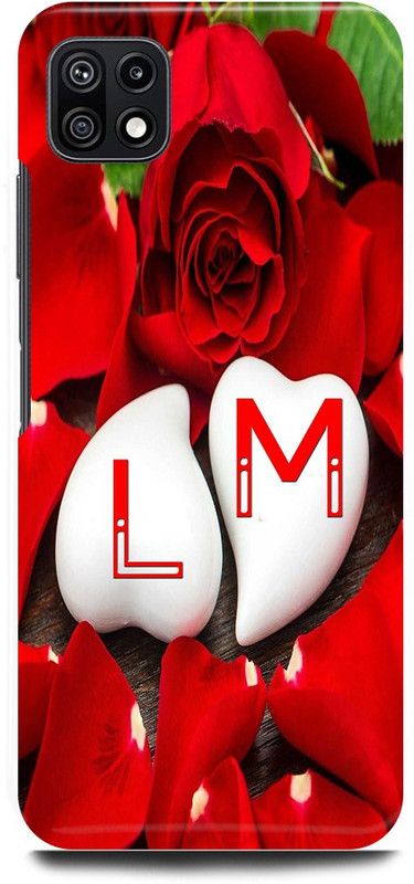 JUGGA Back Cover for SAMSUNG Galaxy A22 5G, L LOVES M NAME,L NAME, M LETTER, ALPHABET,L LOVE M NAME  (Red, Hard Case, Pack of: 1)