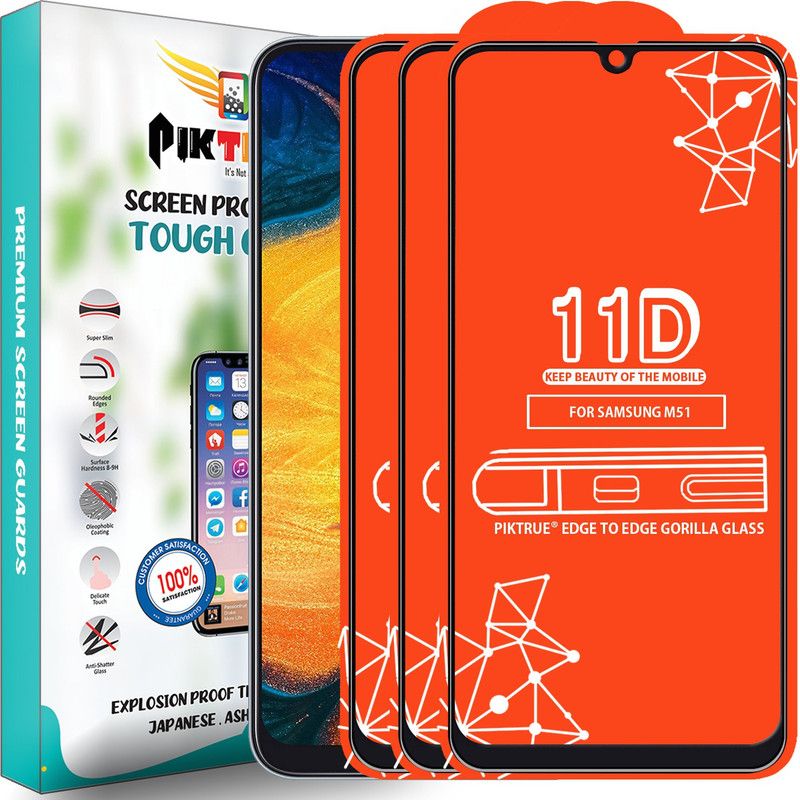 PikTrue Edge To Edge Tempered Glass for Samsung Galaxy A30  (Pack of 3)