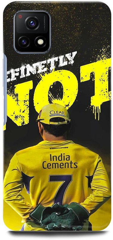 play fast Back Cover for Vivo Y72 5G, V2060 MAHENDRA, SINGH, DHONI, MS, DHONI, CSK, PLAYER  (Yellow, Hard Case, Pack of: 1)