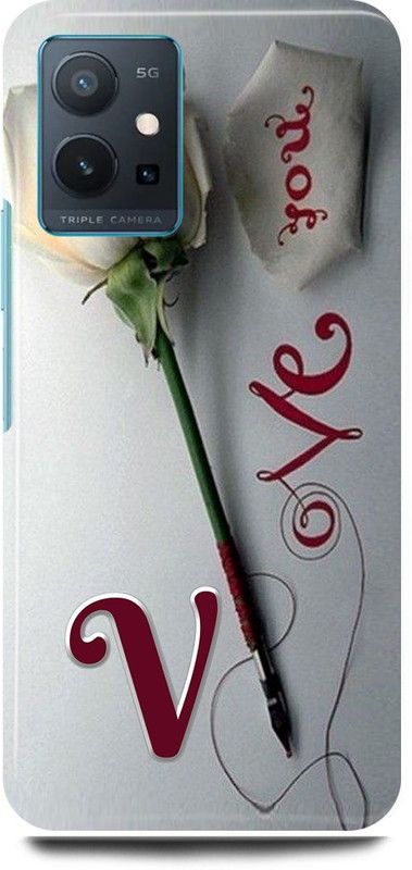 play fast Back Cover for Vivo y75 5G, V2142 V, NAME, LETTER, ALPHABET, LOVE  (Silver, Hard Case, Pack of: 1)