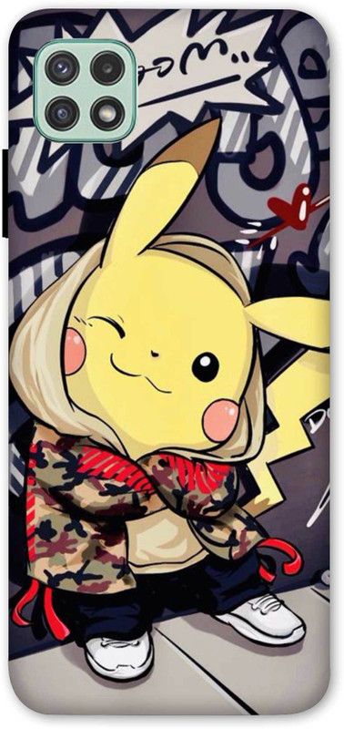 NDCOM Back Cover for Samsung Galaxy A22 5G Pokemon Graffiti Printed  (Multicolor, Hard Case, Pack of: 1)