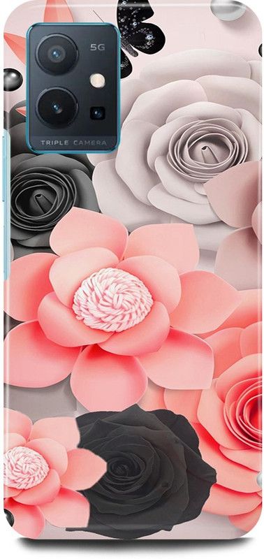 play fast Back Cover for Vivo T1 5G, V2141 ROSE, ROSES, PINK, WHITE, FLOWER  (Multicolor, Hard Case, Pack of: 1)