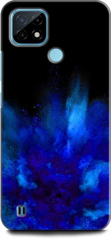 INDICRAFT Back Cover for Realme C21Y, RMX3261 BLUE, BLACK, BLUE COLOR, POWDER, ABSTRACT ART  (Multicolor, Dual Protection, Pack of: 1)