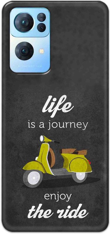NDCOM Back Cover for OPPO Reno7 Pro 5G Life is a Journey Enjoy The Ride Printed  (Multicolor, Hard Case, Pack of: 1)