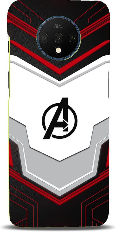 sk wraps and decals Back Cover for OnePlus 7T  (Red, White, Hard Case)