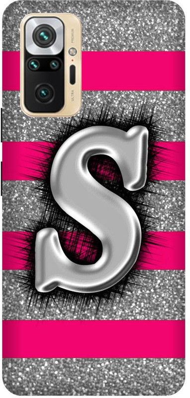 KARJUN Back Cover for Redmi Note 10 Pro Max, S Pink Latter Multicolour Printed Back Cover  (Multicolor, Hard Case, Pack of: 1)