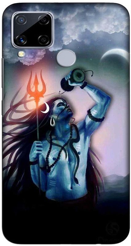 CROKIAN Back Cover for Realme C15 Mahakal Back Cover  (Multicolor, Hard Case, Pack of: 1)