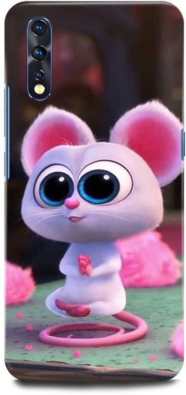JUGGA Back Cover for vivo Z1x, 1917, PINK, CAT, MOUSE, MEOW, LOVE  (Pink, Hard Case, Pack of: 1)