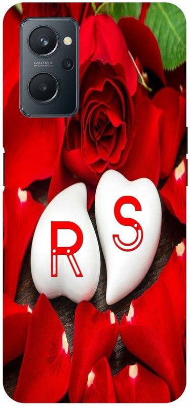 COVERJET Back Cover for REALME 9i- RMX3491-R- S- NAME- LETTER- LOVE- PATTERN  (Red, Hard Case, Pack of: 1)