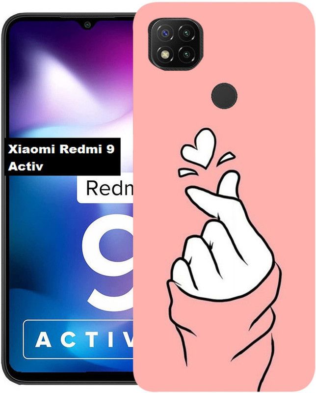 mitzvah Back Cover for Xiaomi Redmi 9 Activ  (Pink, White, Dual Protection, Silicon, Pack of: 1)