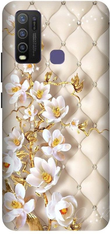 Bluvver Back Cover for Vivo Y50,Vivo1935, Printed Elegant Flowers Back Cover  (Multicolor, Hard Case, Pack of: 1)