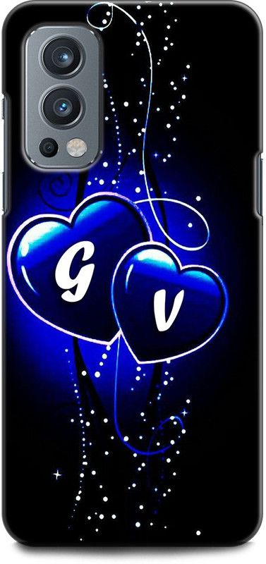 WallCraft Back Cover for OnePlus Nord 2 5G G V, G LOVES V, NAME, LETTER, ALPHABET, GV LOVE, HART, BLUE  (Multicolor, Dual Protection, Pack of: 1)