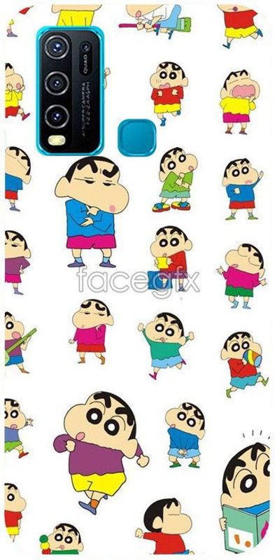 Golden Mask Back Cover for Vivo Y30 Shinchan In Different Character  (Multicolor, Waterproof, Silicon, Pack of: 1)
