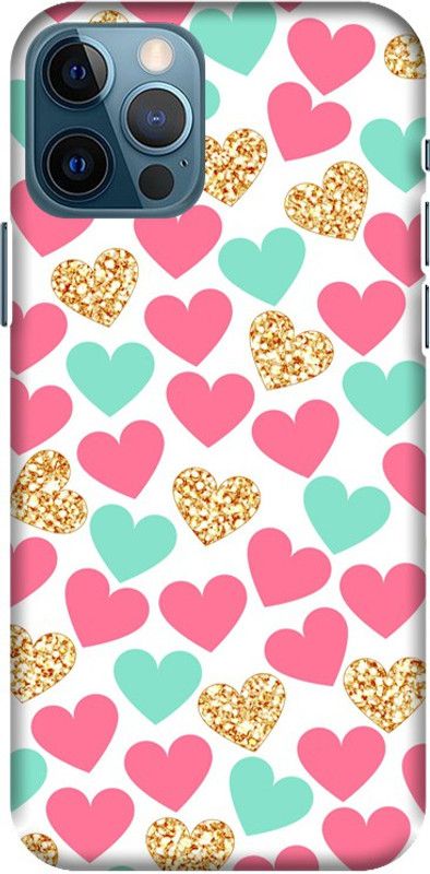 PNBEE Back Cover for Apple iPhone 12 Pro Max, A2411, A2342, A2410, A2412, iPhone13,4 - Heart Print  (Multicolor, Hard Case, Pack of: 1)