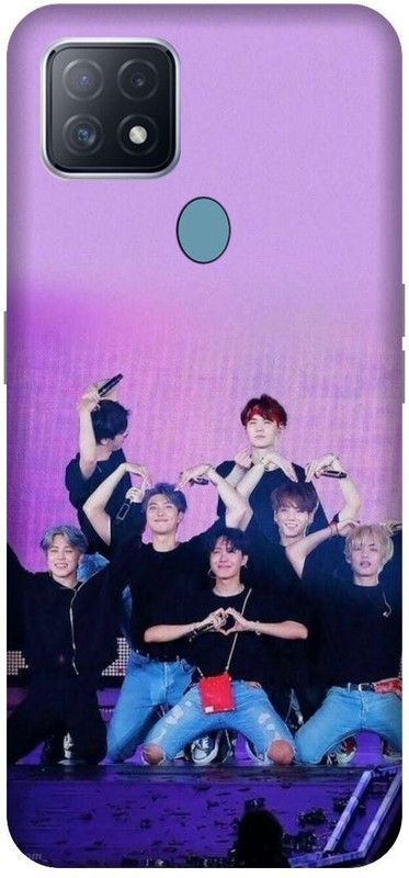 VS PRINT LINK Back Cover for OPPO A15 , CPH2185 ,BTS, bts, BTS army, BTS Love, bts singers Printed  (Purple, Hard Case, Pack of: 1)