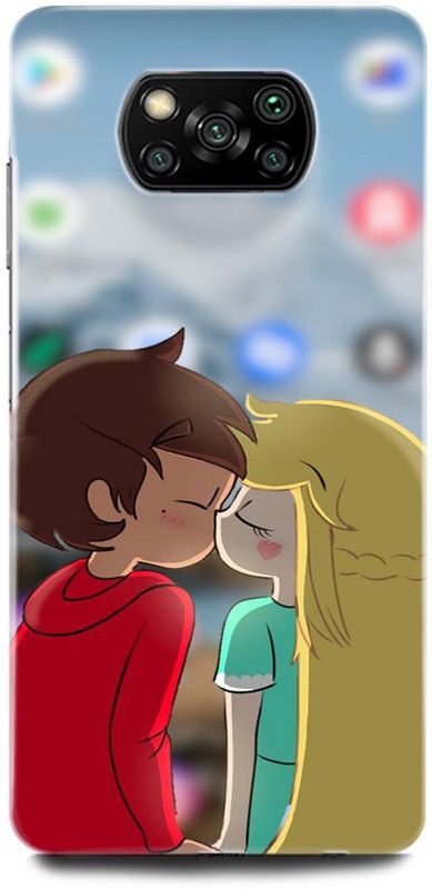 ORBIQE Back Cover for POCO X3 MZB07Z3IN ANIME, COUPLE, LOVE TOGETHER, COUPLE KISS, ANIME LOVE  (Multicolor, Shock Proof, Pack of: 1)