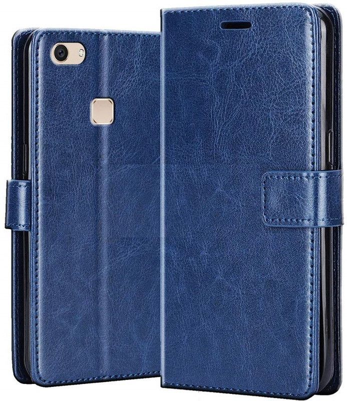 Fastship Flip Cover for Vivo 1718 / VIVO V7  (Blue, Flexible, Pack of: 1)