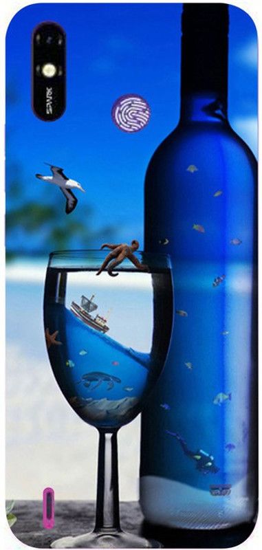 Skyhawk Back Cover for Sky Hawk Back Cover For Tecno Spark Go Plus Blue Champagne  (Multicolor, Waterproof, Silicon, Pack of: 1)