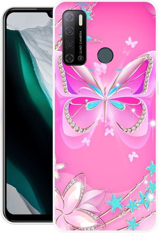 KUDI Back Cover for Tecno Spark Power 2  (Pink, Blue, Grip Case, Silicon)