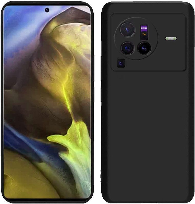 Lilliput Back Cover for Vivo X80 Pro  (Black, Silicon, Pack of: 1)