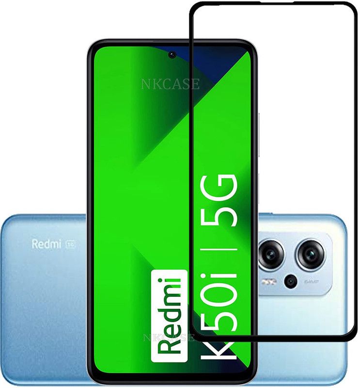 NKCASE Edge To Edge Tempered Glass for Redmi K50i  (Pack of 1)