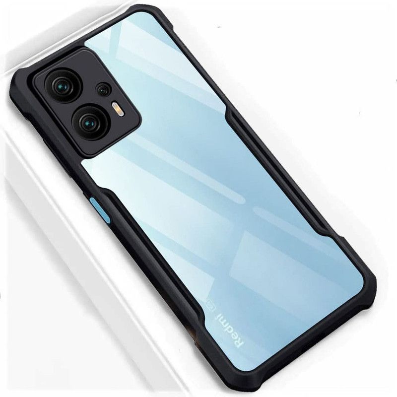VAPRIF Back Cover for Mi Redmi K50i 5G, REDMI K50i, Transparent Hybrid Hard PC Back TPU Bumper  (Black, Transparent, Shock Proof, Pack of: 1)