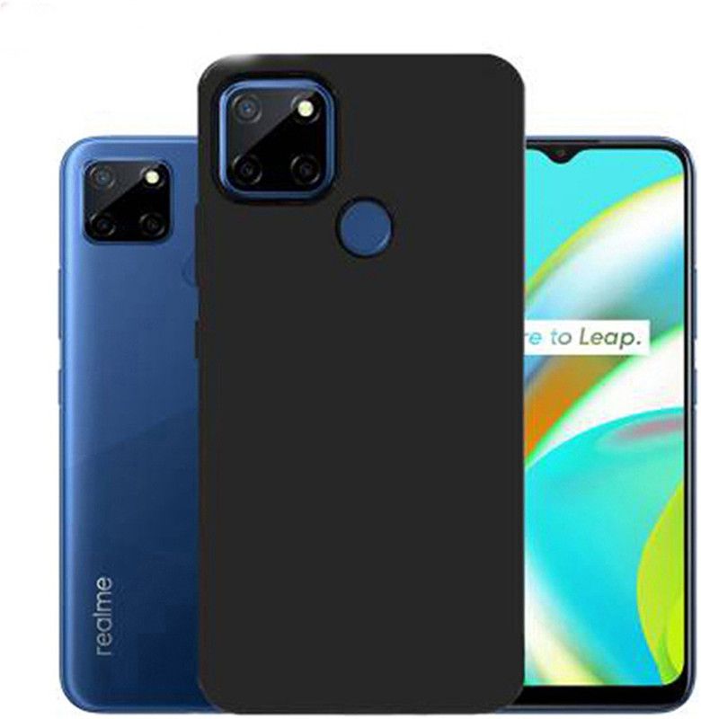 Axzu Back Cover for Realme C25  (Black, Grip Case, Silicon, Pack of: 1)