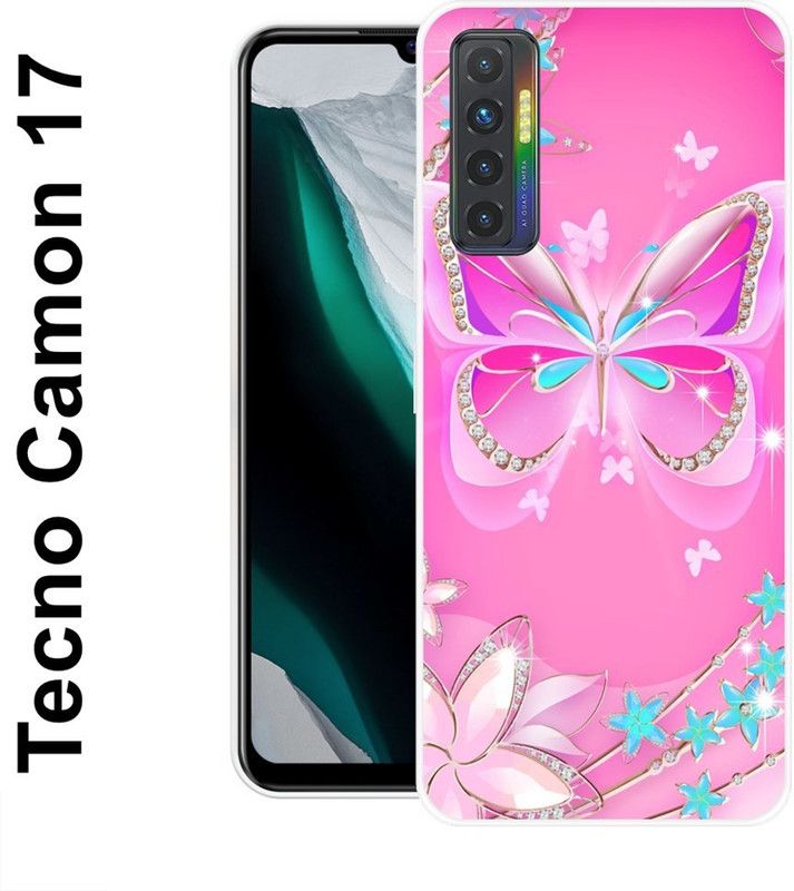 KUDI Back Cover for Tecno Camon 17, Tecno Camon 17P  (Pink, Grip Case, Silicon)
