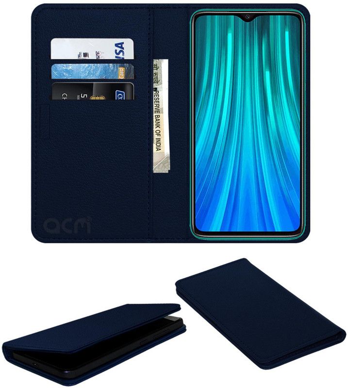 ACM Flip Cover for Redmi Note 8 Pro  (Blue, Cases with Holder)