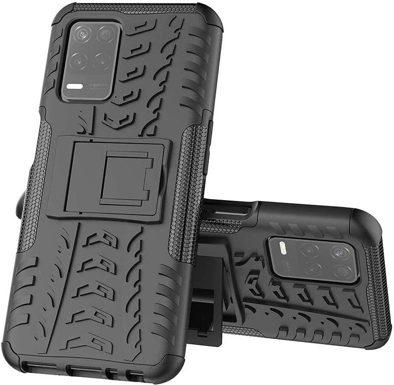 COVERLINE Back Cover for Realme 9 5G Shock Proof Dazzle Case Cover with Back Stand  (Black, Shock Proof, Pack of: 1)