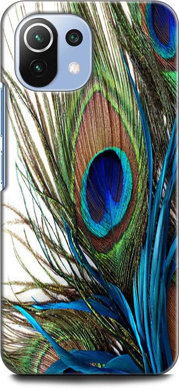 WallCraft Back Cover for Mi 11 Lite MOR PANKH, PEACOCK, FEATHER  (Multicolor, Dual Protection, Pack of: 1)
