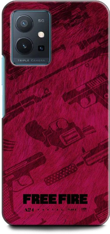INDICRAFT Back Cover for IQOO Z6 5G GUNS, BULLETS, FREE FIRE, ABSTRACT, TEXTURE  (Multicolor, Shock Proof, Pack of: 1)