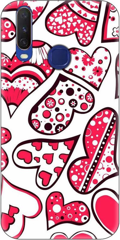 Smutty Back Cover for Vivo Y19, Vivo 1915 - Hearts Print  (Multicolor, Hard Case, Pack of: 1)