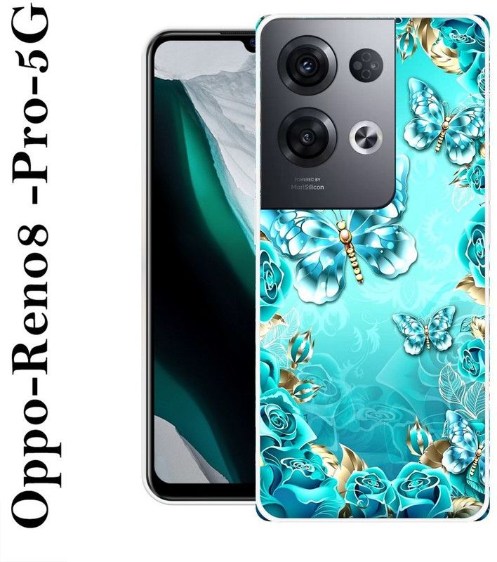 Sswastik Back Cover for Oppo Reno8 Pro 5G  (Blue, Gold, Grip Case, Silicon)