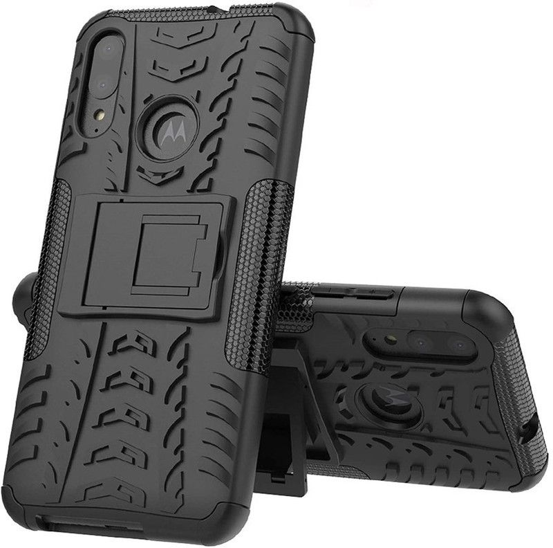 SmartPoint Bumper Case for Motorola Moto E6s  (Black, Rugged Armor, Pack of: 1)