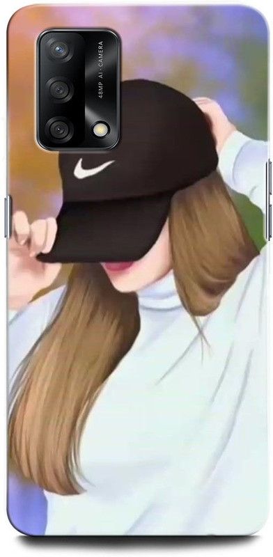 ORBIQE Back Cover for OPPO F19 CPH2219 GIRL, WOMEN ARTWORK, ANIME, PRETTY, BEUTY, HEART, CAP  (Multicolor, Hard Case, Pack of: 1)