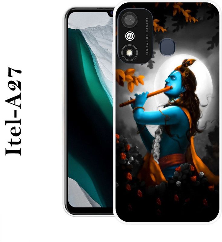 REALKING Back Cover for Itel A27  (Black, Blue, Silicon)