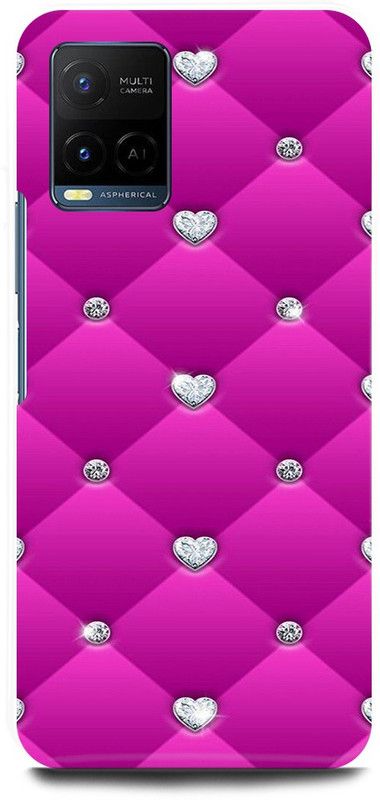 JUGGA Back Cover for Vivo Y21T, V2135, PINK, HEART, MATTRESS, SHAPE, LOVE  (Purple, Hard Case, Pack of: 1)