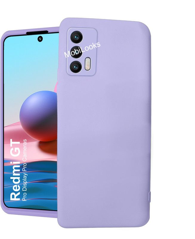 MobiLooks Back Cover for Realme GT 5G, Silicon Case  (Purple, Dual Protection, Silicon, Pack of: 1)