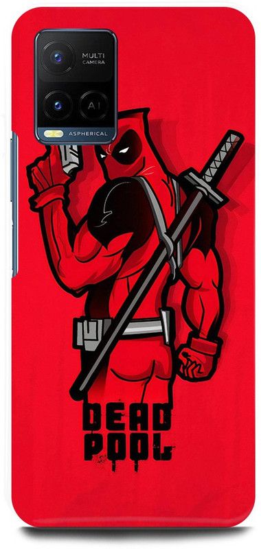 FIKORA Back Cover for Vivo Y21, V2149, DEADPOOL, FUNNY, MARVEL, SUPER, HERO  (Red, Hard Case, Pack of: 1)
