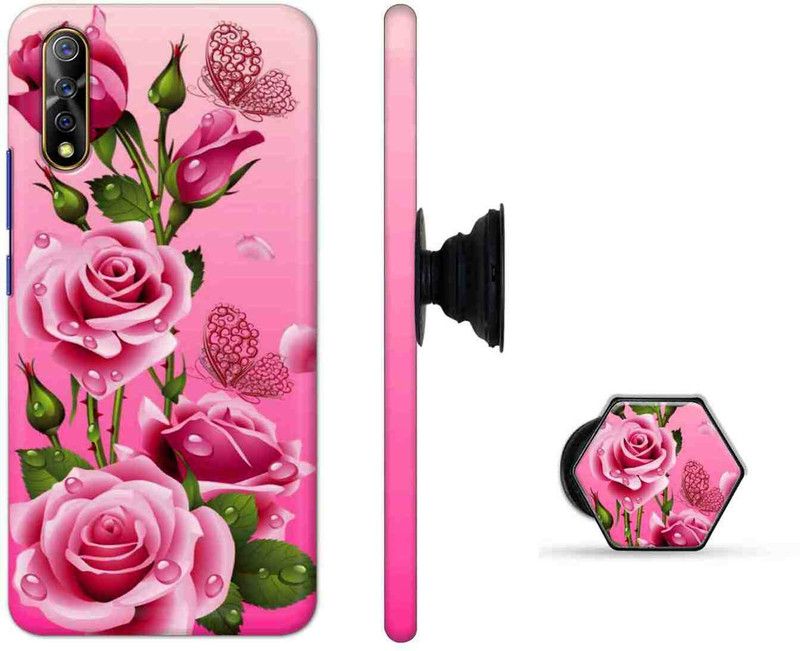 PRINTEDGE Back Cover for Vivo S1, Vivo Z1x  (Pink, Green, Pack of: 2)