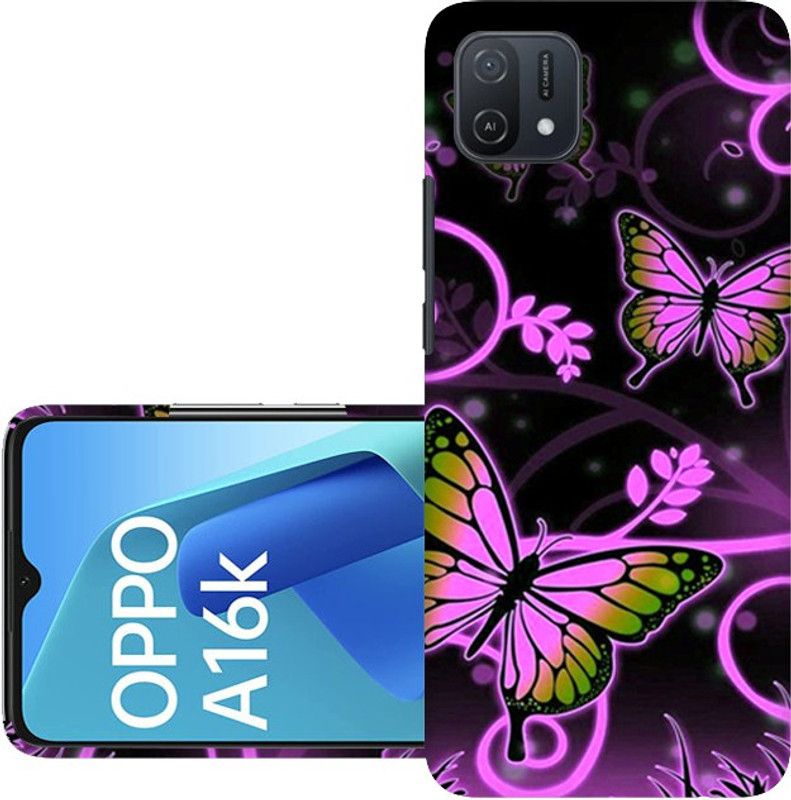 NAV Back Cover for Oppo A16K  (Black, Pink, Hard Case, Pack of: 1)