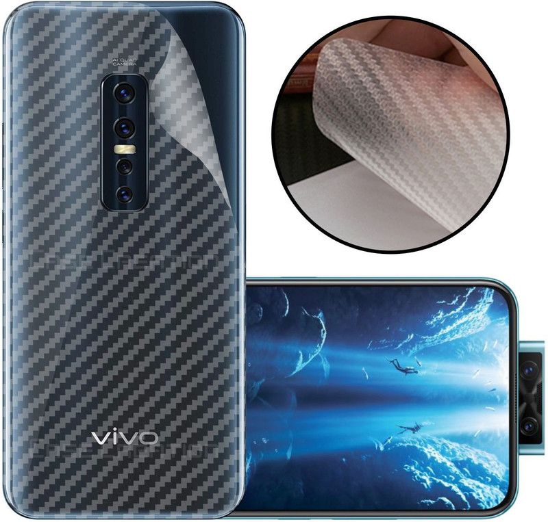 CASE CREATION Vivo Y17 Pro Mobile Skin  (3D Carbon Fibre Transparent Back Skin Matte Finish)