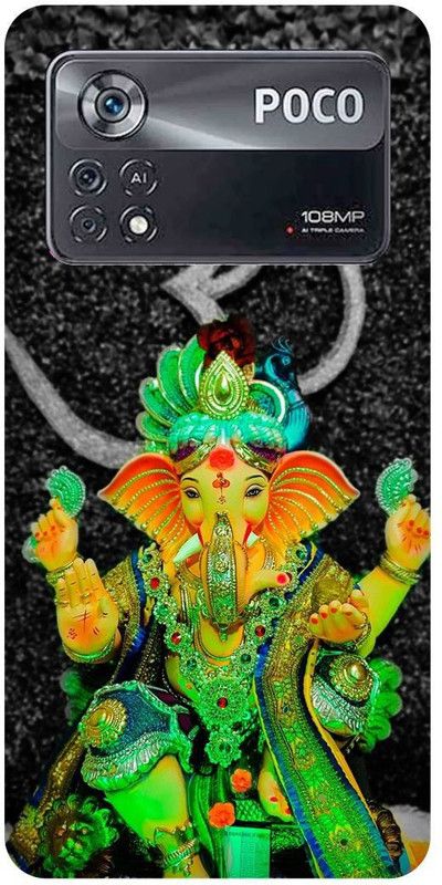 play fast Back Cover for POCO X4 Pro 5G, OM, GANESH, JI, GREEN, GANESH, GANPATI  (Multicolor, Hard Case, Pack of: 1)